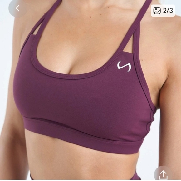 TLF Set Tempo Sports Bra S & Highwaist Leggings L Color Wine Bundle - Picture 7 of 9